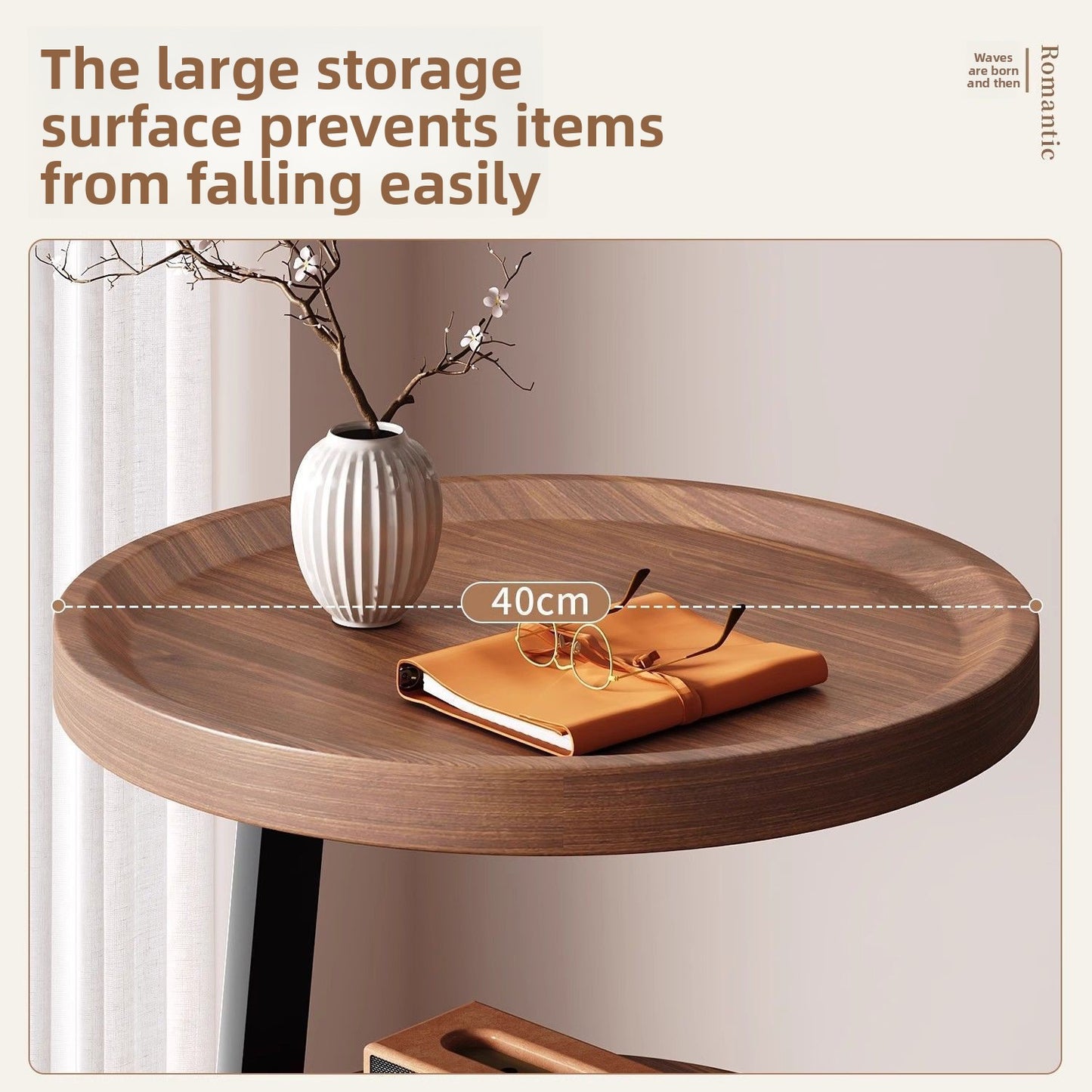 Round Multifunctional Side Table with Medieval Design