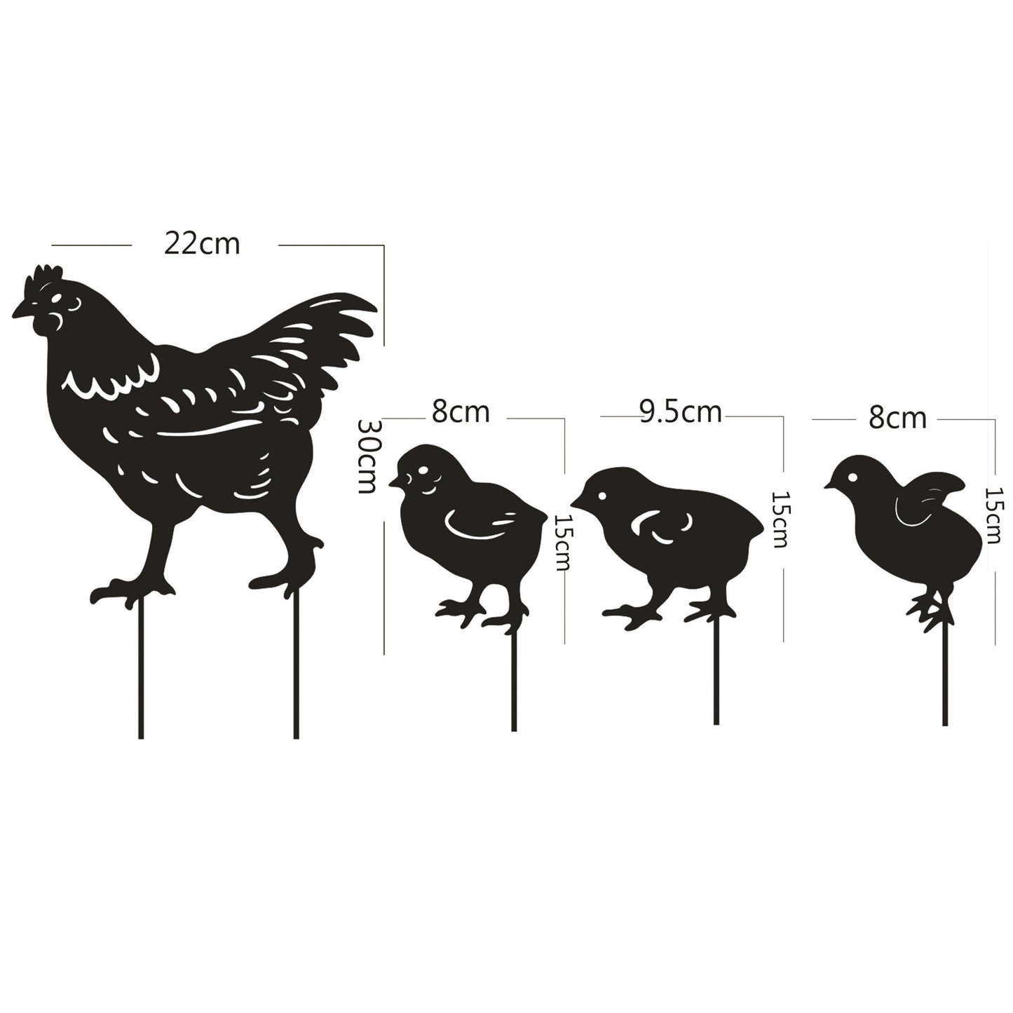 Decorative Metal Hen Chick Garden Ornament