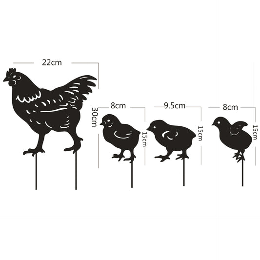 Decorative Metal Hen Chick Garden Ornament