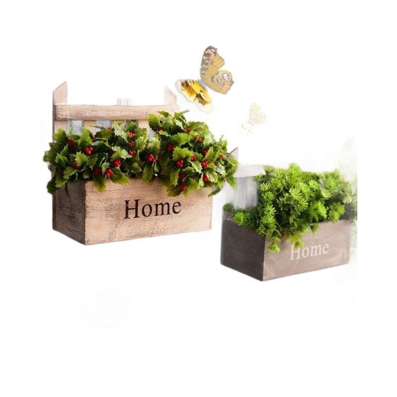 Pastoral Hanging Wall Hanging Flower Pot Flower Rack Wall Decoration Decoration Creative Hanging Flower Basket Wall Hanging Wall Decoration Flower Rack Pot