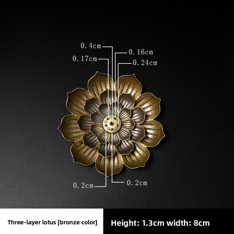 Alloy Lotus Incense Holder Zen Incense Burner Tray