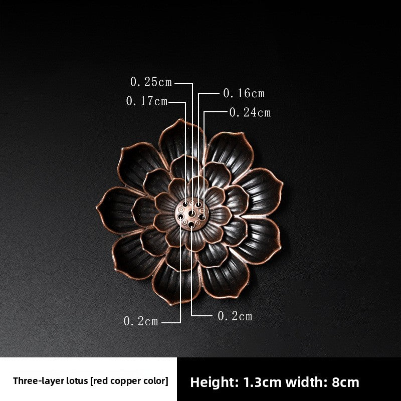 Alloy Lotus Incense Holder Zen Incense Burner Tray