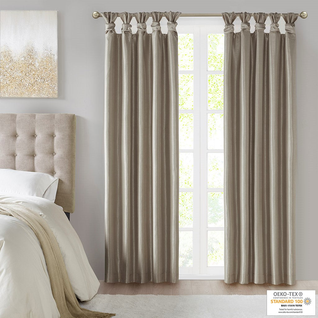 Twist Tab Total Blackout Window Curtain Panel Pewter 50x95"