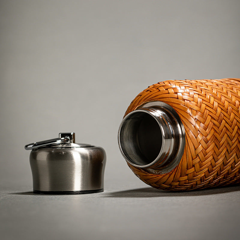 Handwoven Bamboo Stainless Steel Thermos Cup