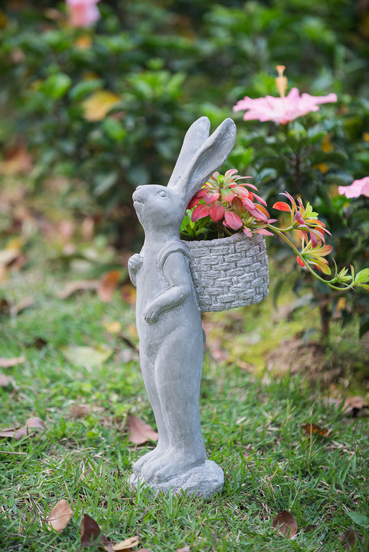 Tall Decorative Rabbit Planter