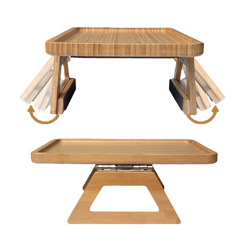 Foldable Bamboo Sofa Tray Square Serving Plate