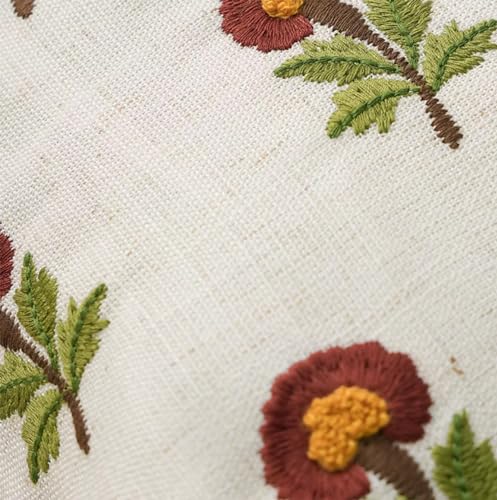 Fennco Styles Embroidered Spring Floral Decorative Filled Throw Pillow 18" W x 18" L - Flower Woven Cushion for Home, Couch, Living Room, Bedroom, Office and Holiday Décor
