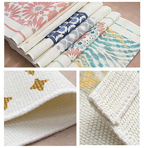Fennco Styles Diamond Print Braided Cotton Placemats 14" W x 19" L, Set of 4