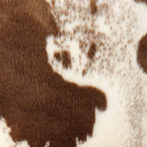 Fennco Styles Rustic Faux Fur Cowhide 28" W x 28" L Decorative Throw Pillow Case – Brown Fur Pillow Case for Couch, Bedroom and Living Room Décor