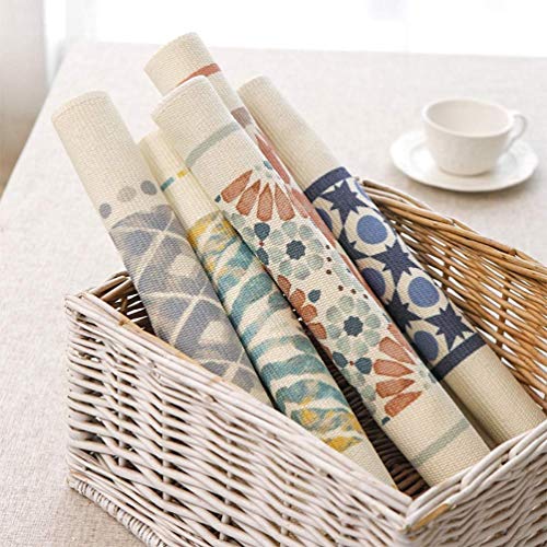 Fennco Styles Diamond Print Braided Cotton Placemats 14" W x 19" L, Set of 4