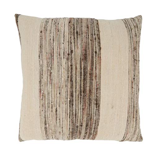 Fennco Styles Woven Textured Striped Decorative Cotton Throw Pillow - Grey Accent Cushion for Home, Couch, Bedroom, Living Room and Office Décor
