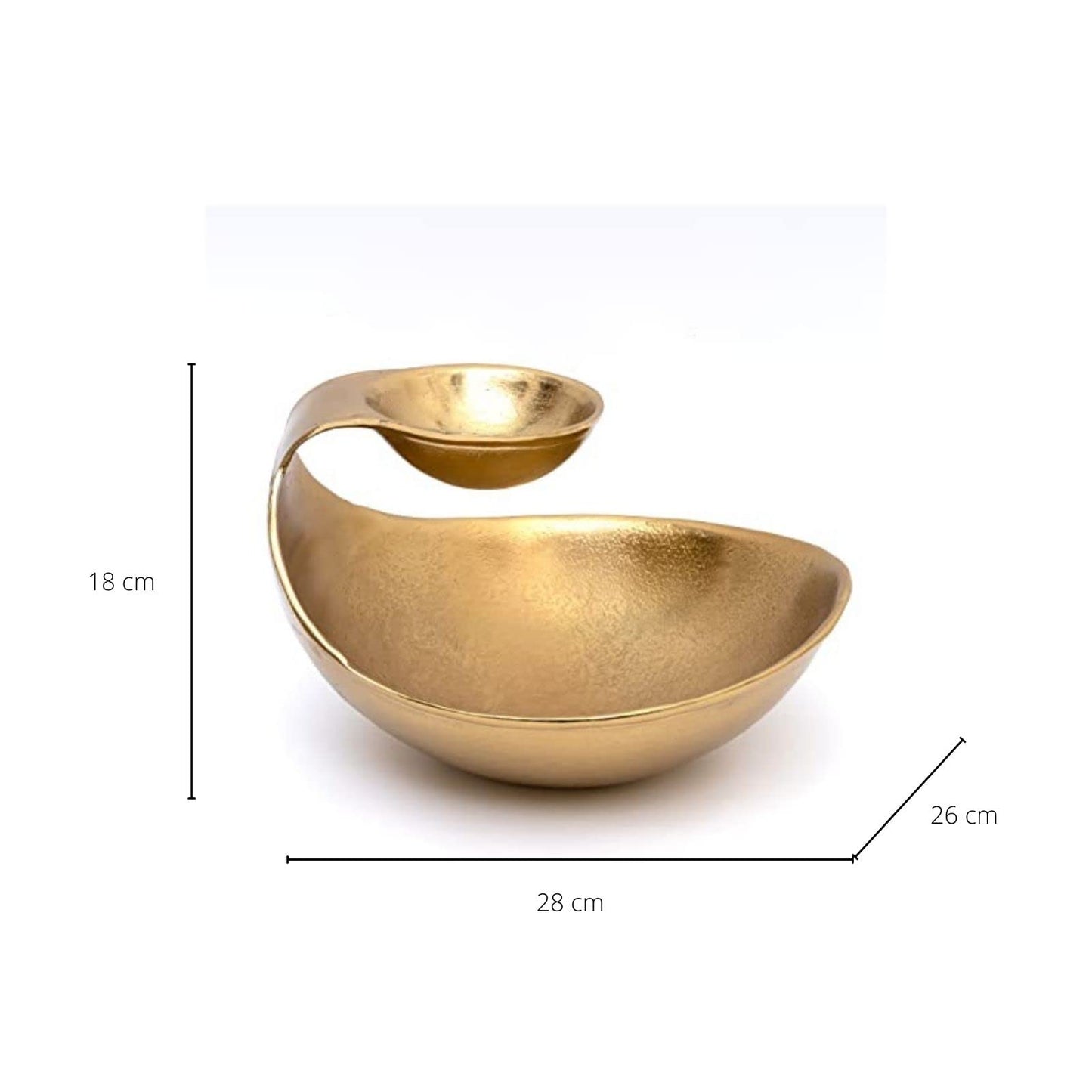 Chip and Dip Serving Bowl Gold Brass Tiered Snack, Candy & Salad Bowl