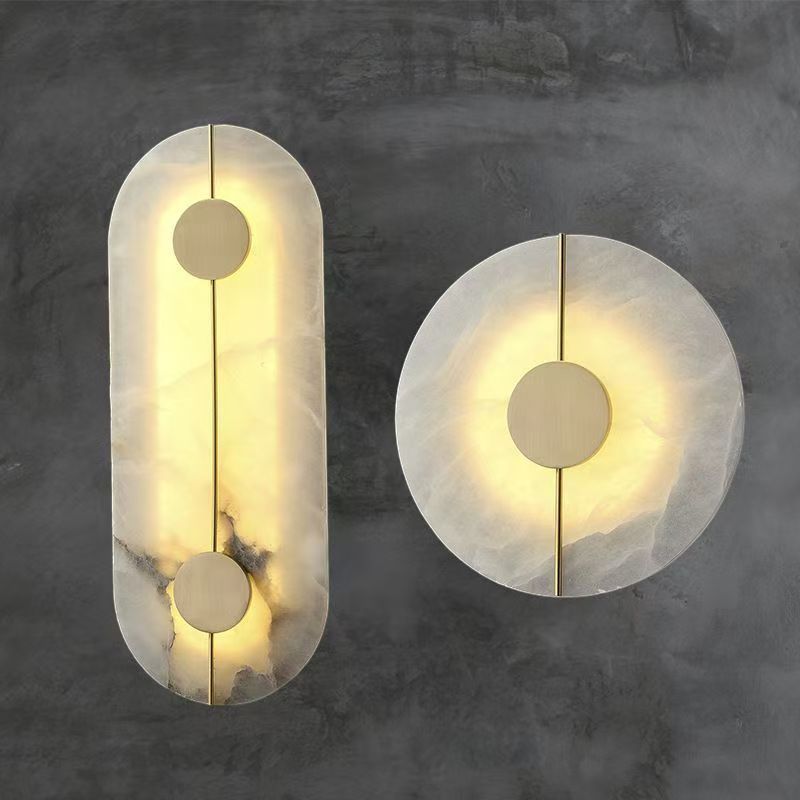 Imitation Marble Wall Lamp with Eye Protection Warm Light