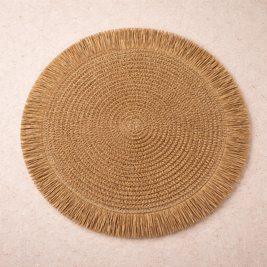 Santorini Straw Fringe Placemats - 15"