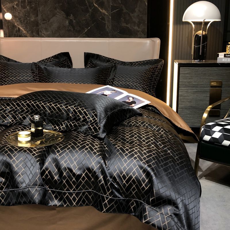 Jacquard Cotton Fitted Bed Sheet Set Baroque Pattern
