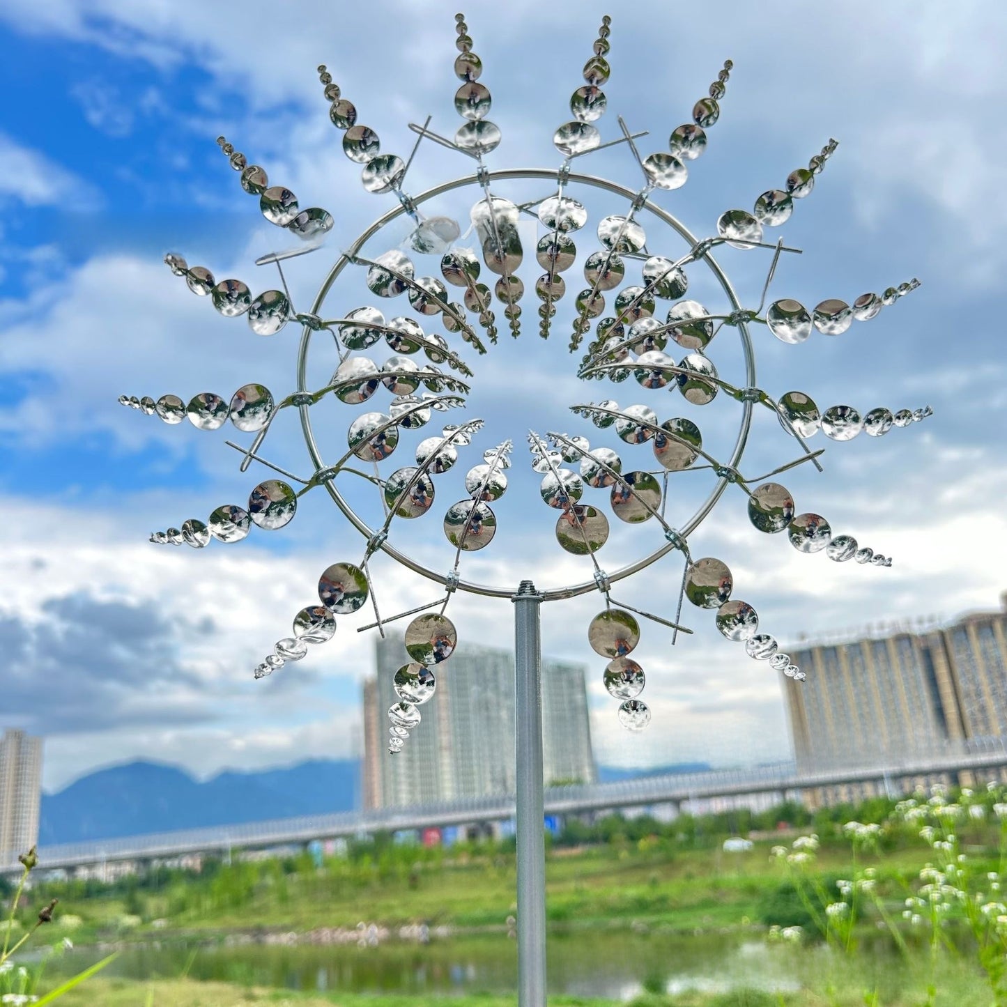 Metal Garden Windmill Decor