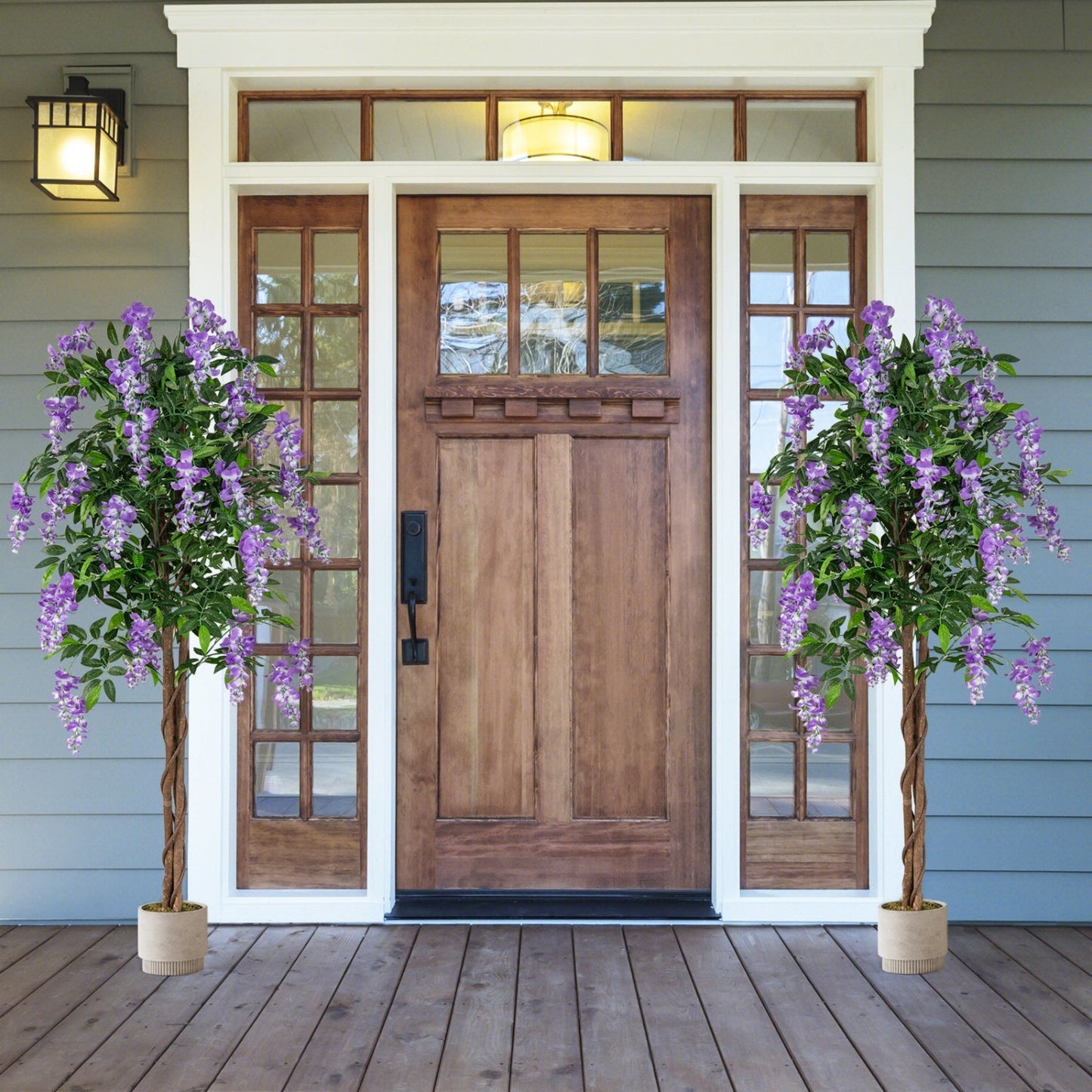 Artificial Wisteria Tree 5.5 FT with Nursery Pot Set of 2