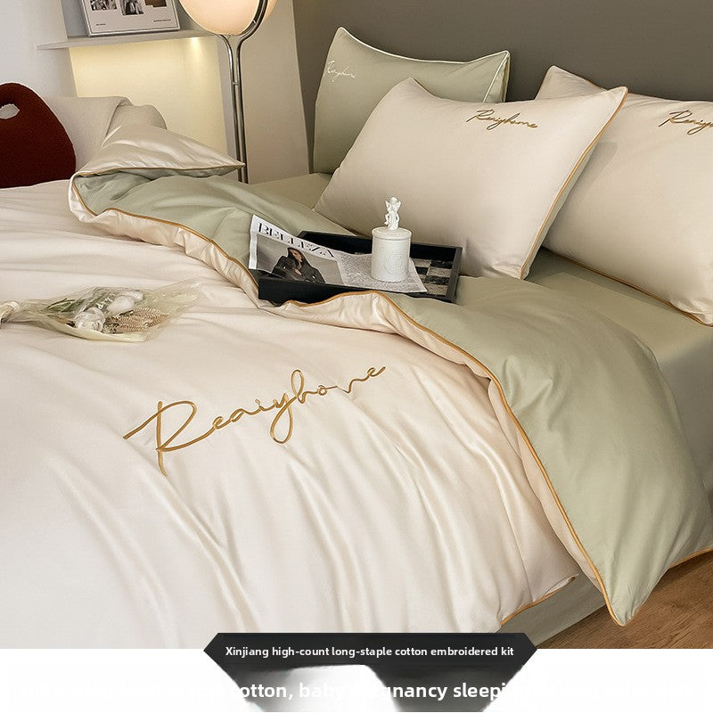 A four-piece set for a long-staple cotton bed