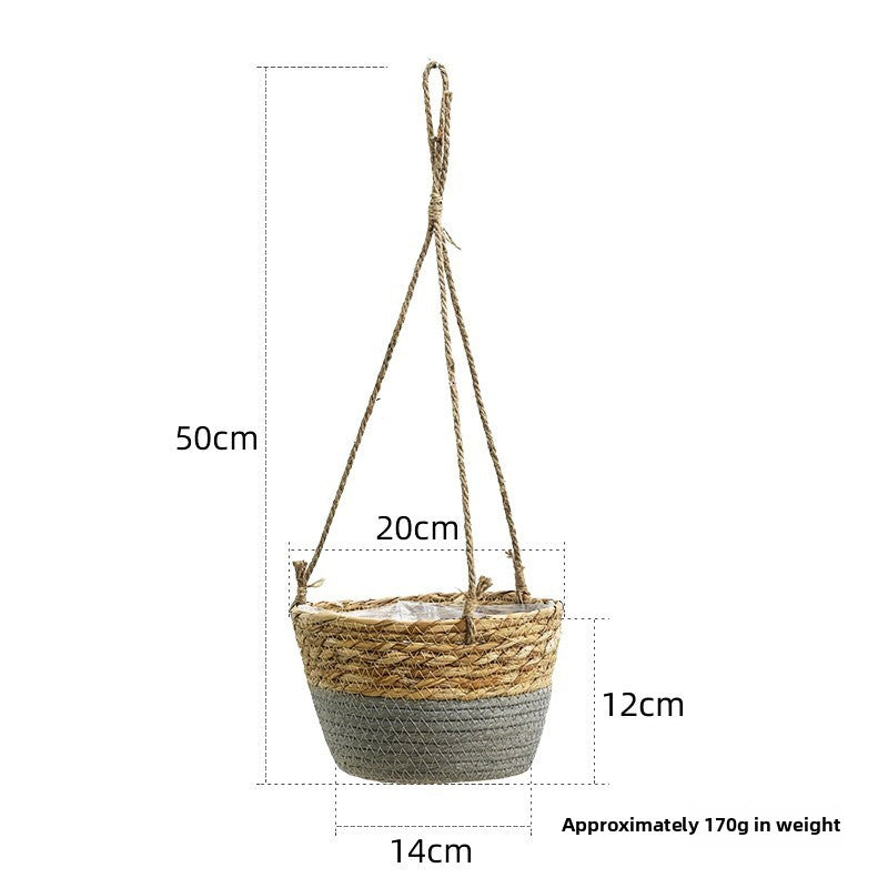 straw flowerpot