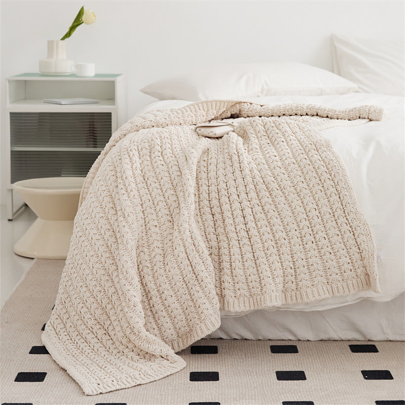 Nordic Chenille Knitted Blanket