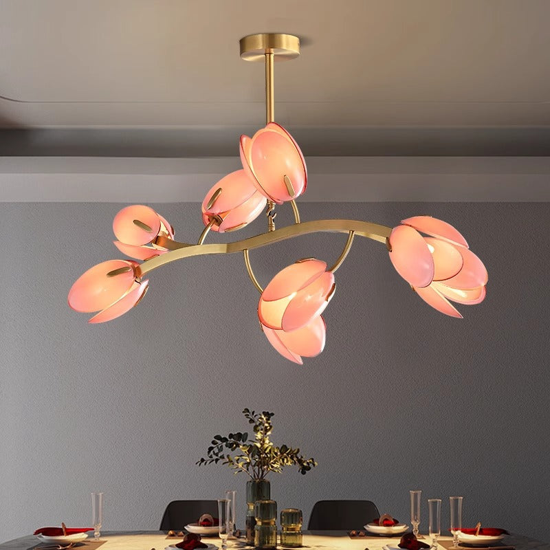 French Nordic Tulip Chandelier Light