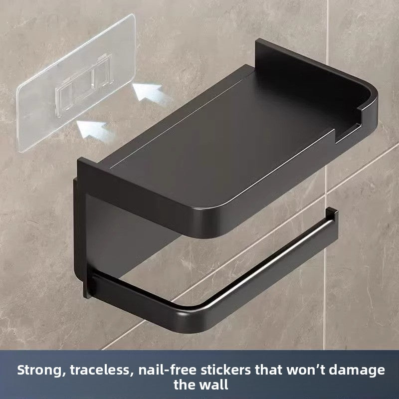 Upgraded ABS Material Punch-Free Wall-Mounted Double-Layer Toilet Paper Tissue Holder