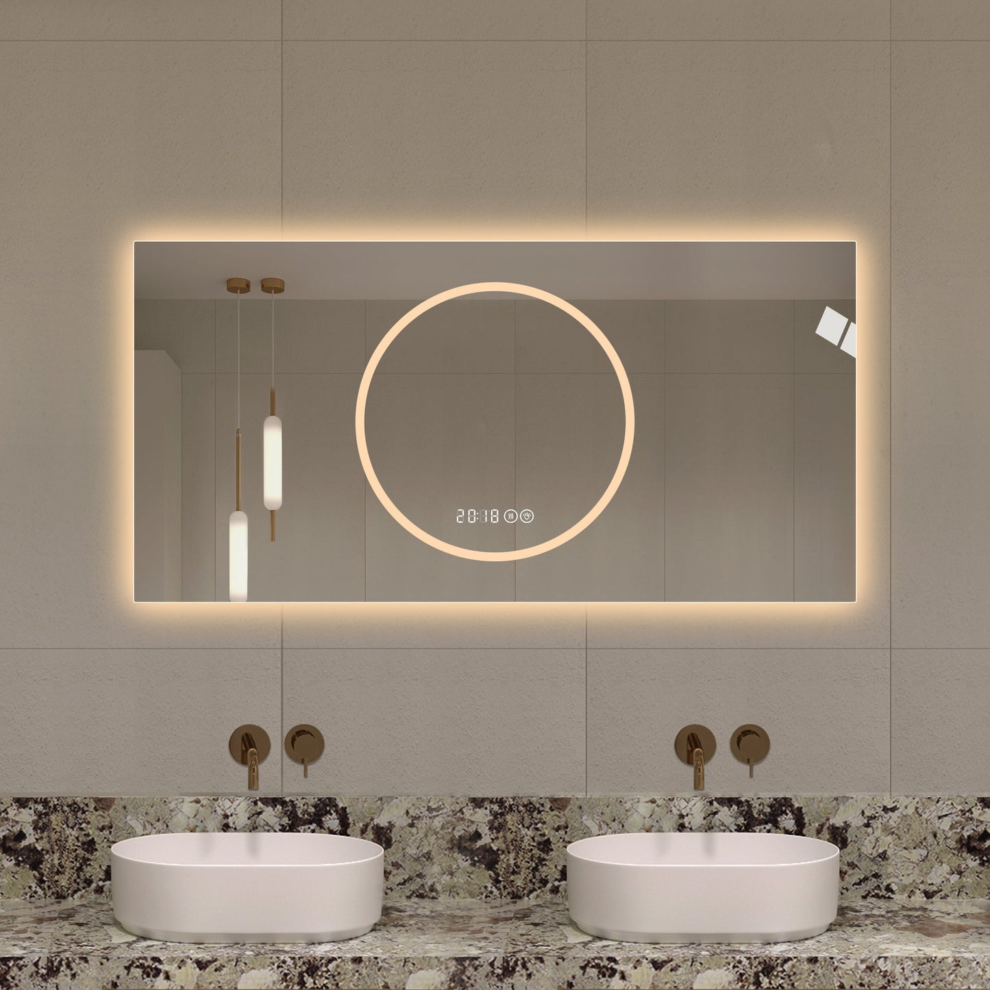 48x24 Inch Bathroom Mirror with LED Lights