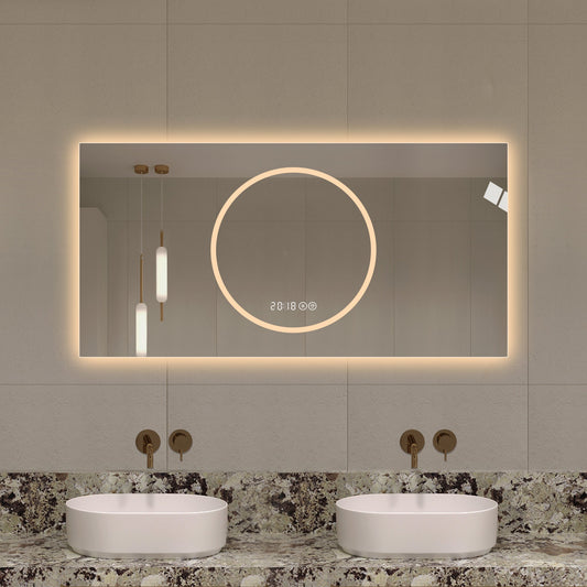 48x24 Inch Bathroom Mirror with LED Lights
