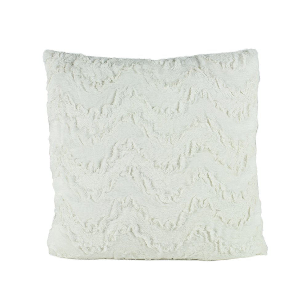 Fennco Styles Plush Design Faux Fur Decorative Throw Pillow 18" W X 18", Filler Included