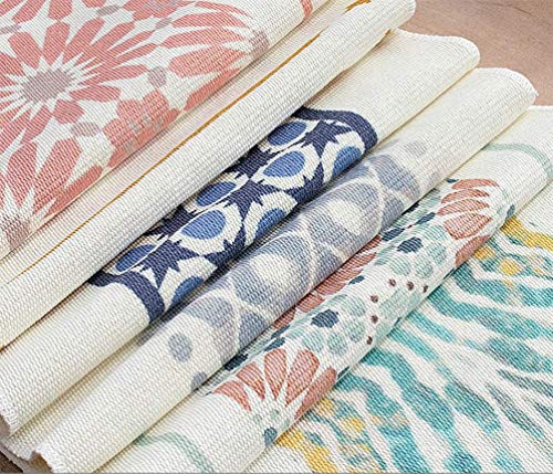 Fennco Styles Diamond Print Braided Cotton Placemats 14" W x 19" L, Set of 4