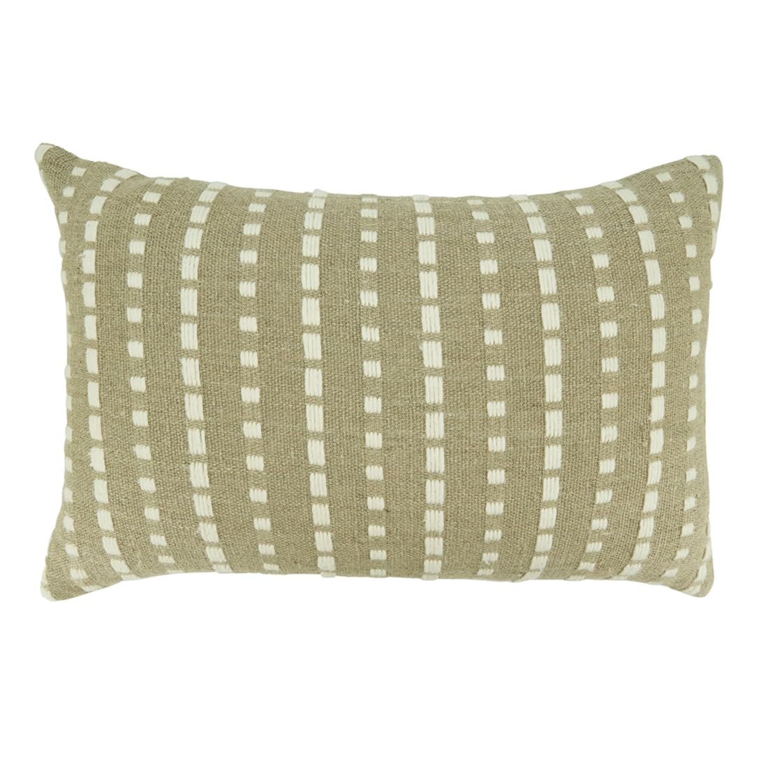 Fennco Styles Stitched Stripe Decorative Throw Pillow Cover 16" W x 24" L - 100% Cotton Woven Modern Rectangular Cushion Case for Home, Couch, Bedroom, Living Room and Office Décor
