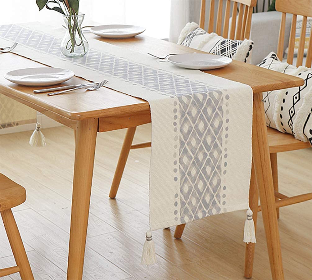 Fennco Styles Diamond Print Braided Cotton Placemats 14" W x 19" L, Set of 4