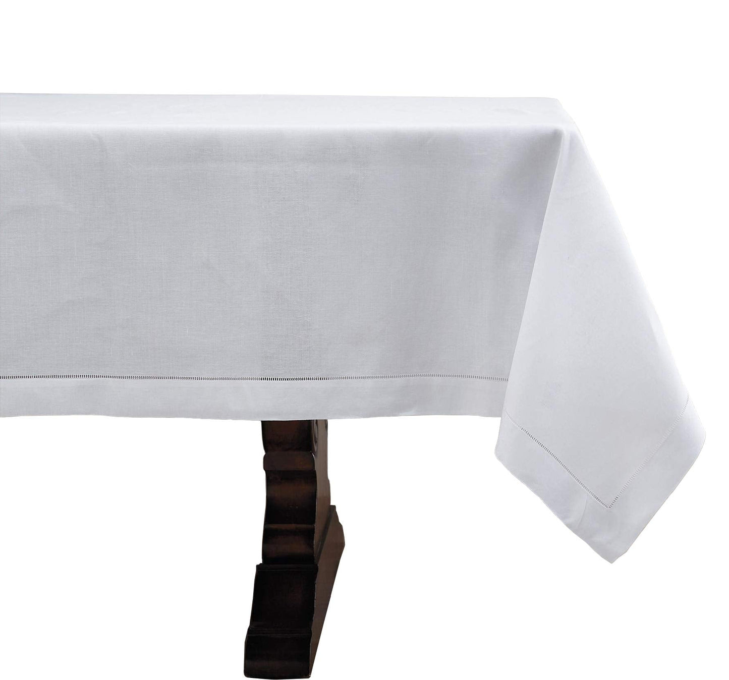 Fennco Styles Handmade Basic Hemstitch Border Linen-Cotton Tablecloth