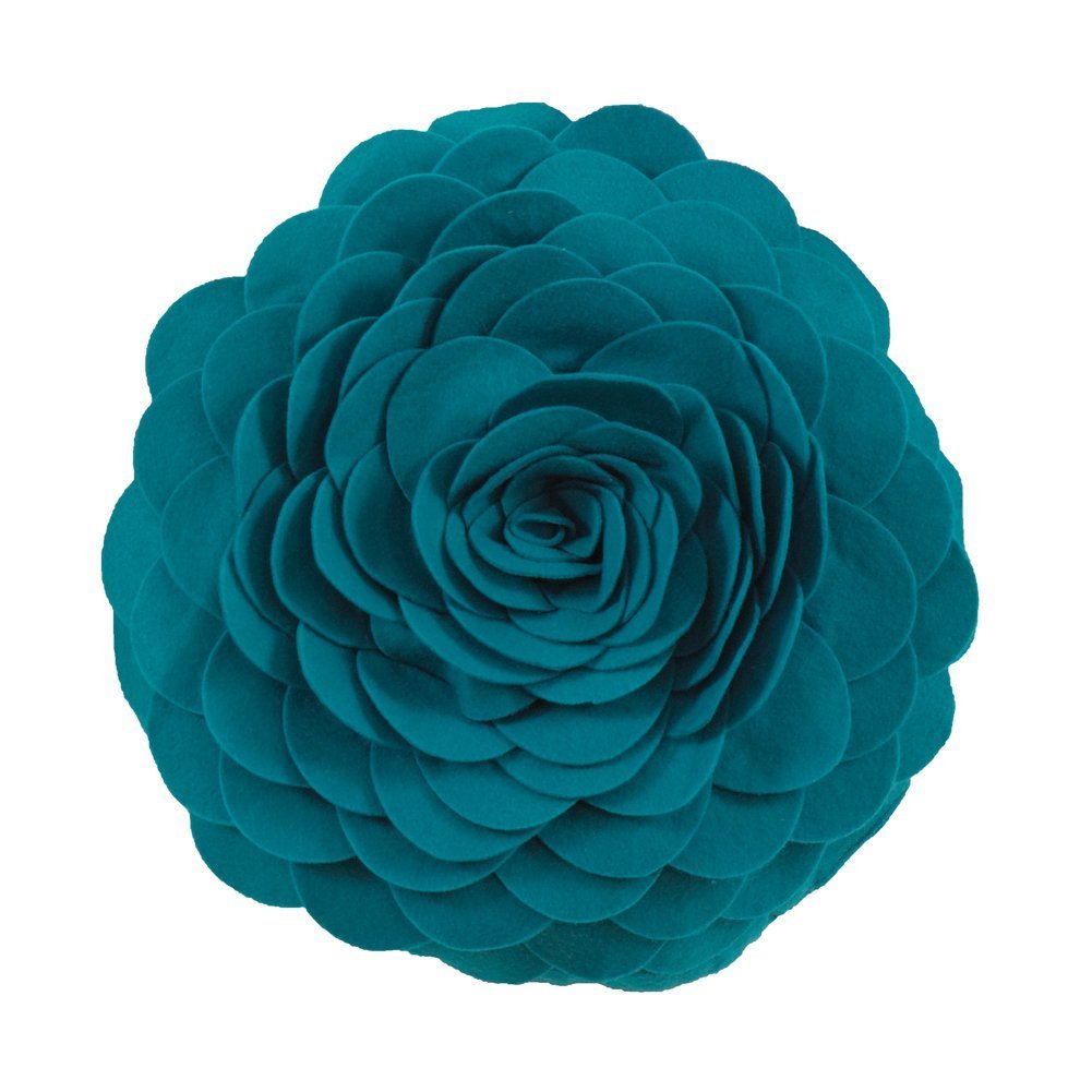 Fennco Styles Eva's Flower Throw Pillow 13" Round - Cute Flower Shaped Decorative Filled Floral Accent Pillow for Home, Couch, Bed, Sofa, Living Room
