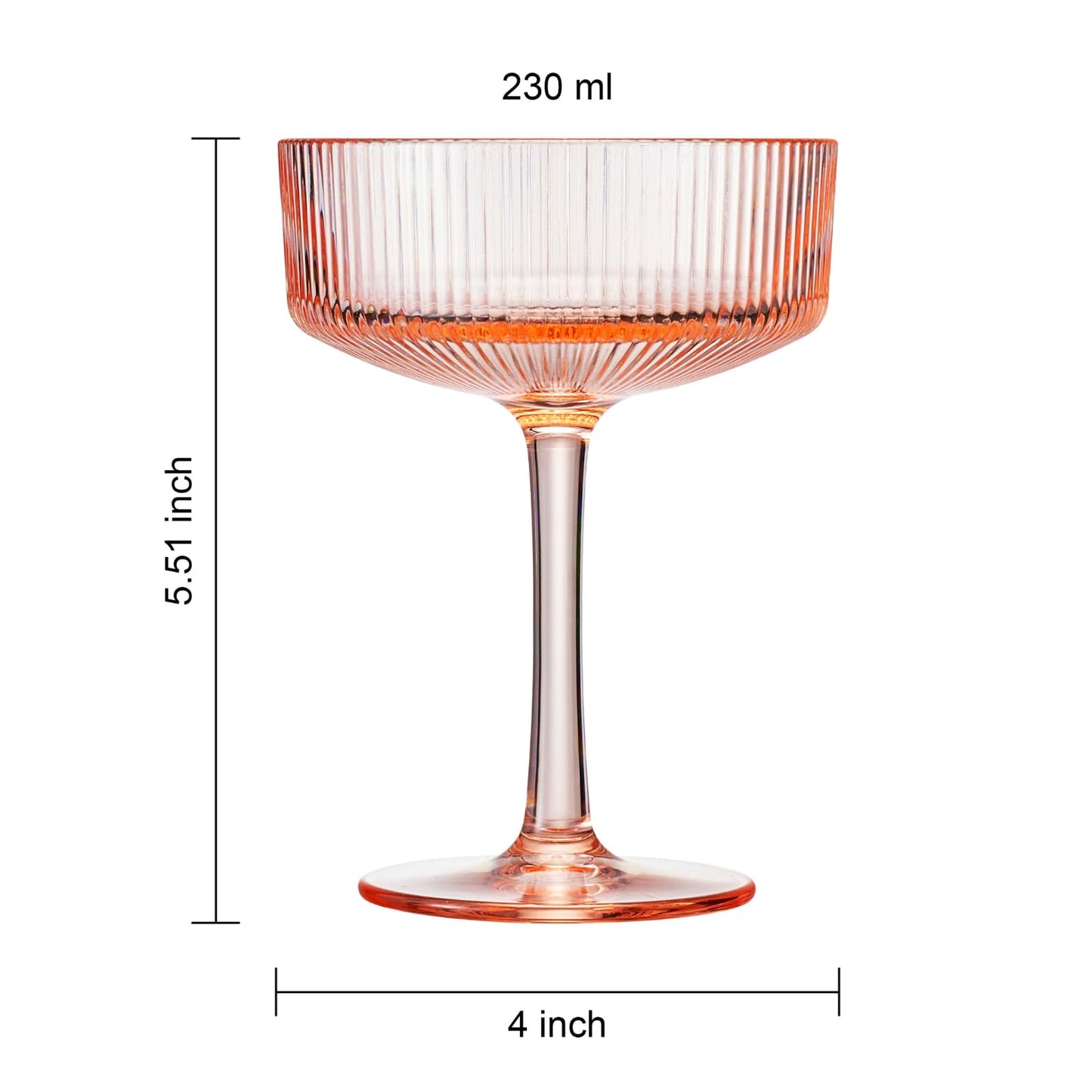 Madrid Acrylic Champagne Coupe Cocktail Glassware, Set of 2