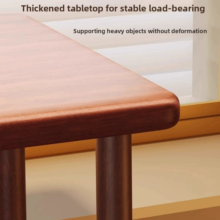 Rectangular Solid Wood Side Table with Storage