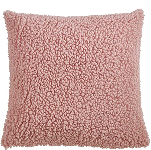 Fennco Styles Cuddly Faux Fur Decorative Throw Pillow Cover 18" W x 18" L – Natural Plush Cushion Case for Couch, Bedroom, Living Room and Office Décor