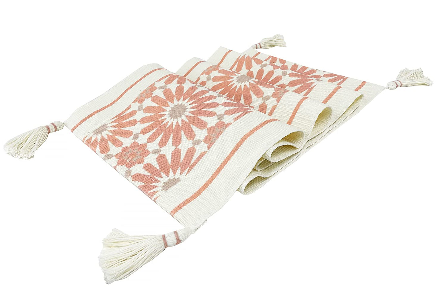 Fennco Styles Diamond Print Braided Cotton Placemats 14" W x 19" L, Set of 4