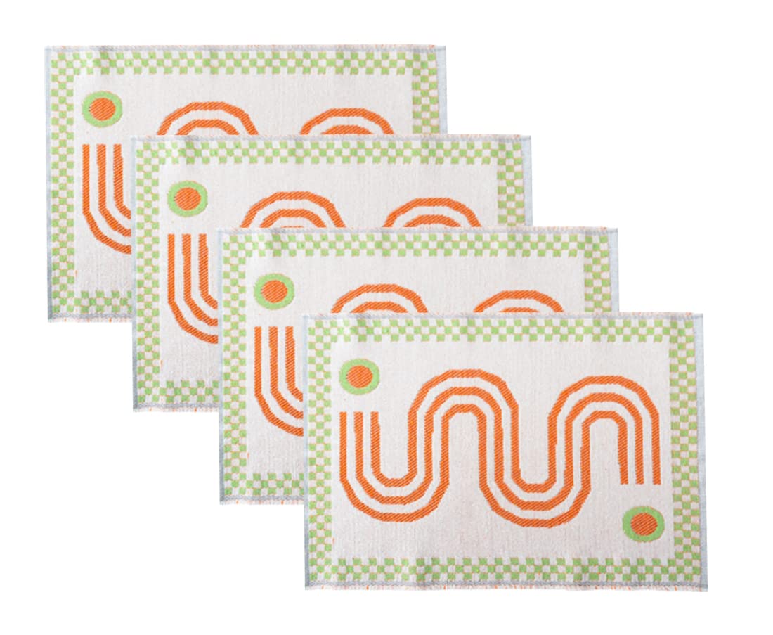 Fennco Styles Reversible Two-Tone Woven Plus Sign Placemats 14”W x 19”L, Set of 4 - Grey Textured Table Mats for Home, Dining Table Décor, Banquets, Holidays