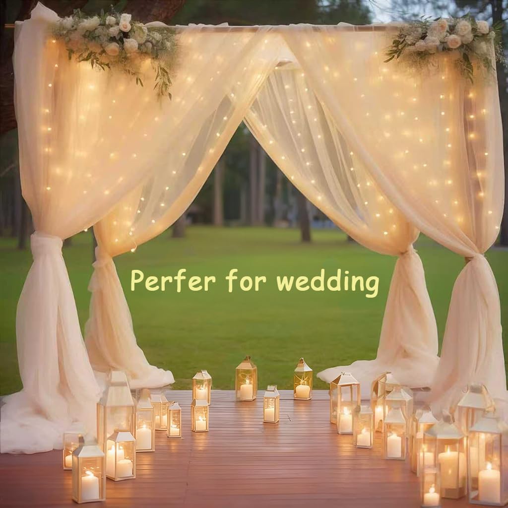 Fairy Curtain String Lights 10X10Ft With Remote Window Lights For Bedroom Weddin