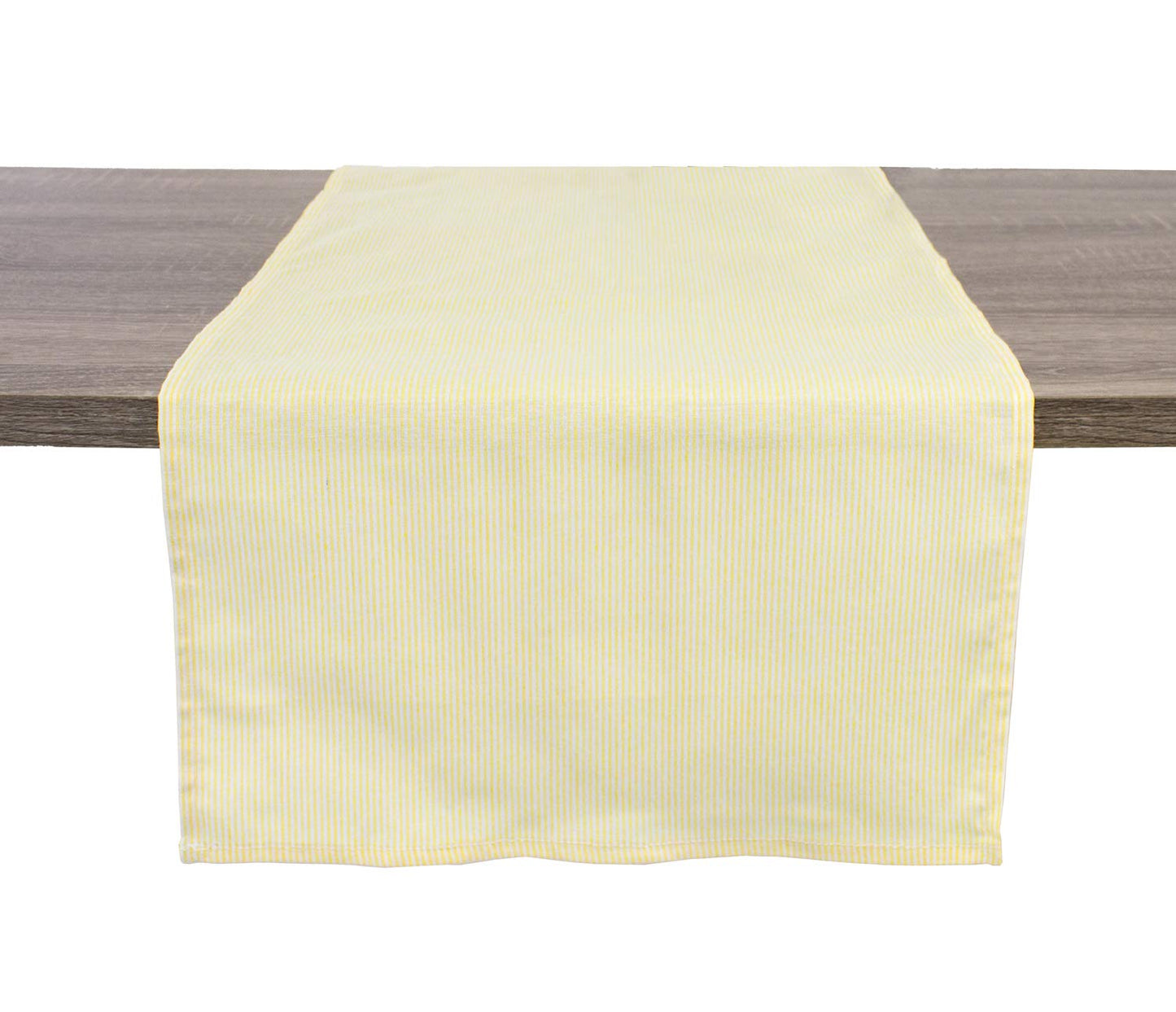 Fennco Styles Farmhouse Neutral Striped 100% Pure Cotton Tablecloth - Yellow Tablecloth for Everyday Use, Banquets, Family Gathering, Special Events and Home Décor