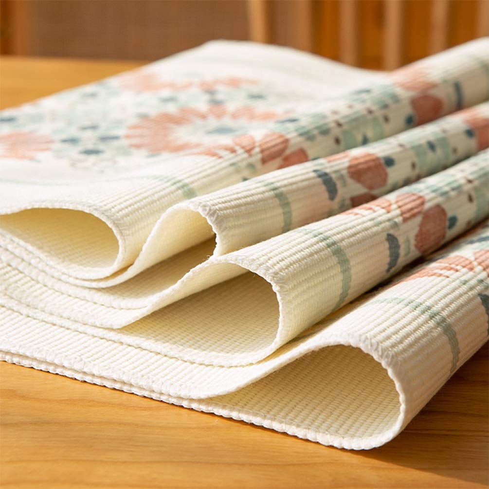 Fennco Styles Diamond Print Braided Cotton Placemats 14" W x 19" L, Set of 4