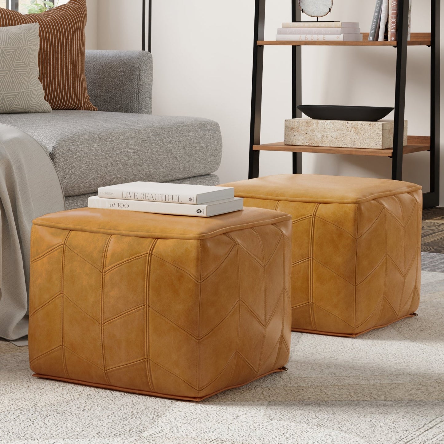 Morden 18 Inch Wide Square Pouf