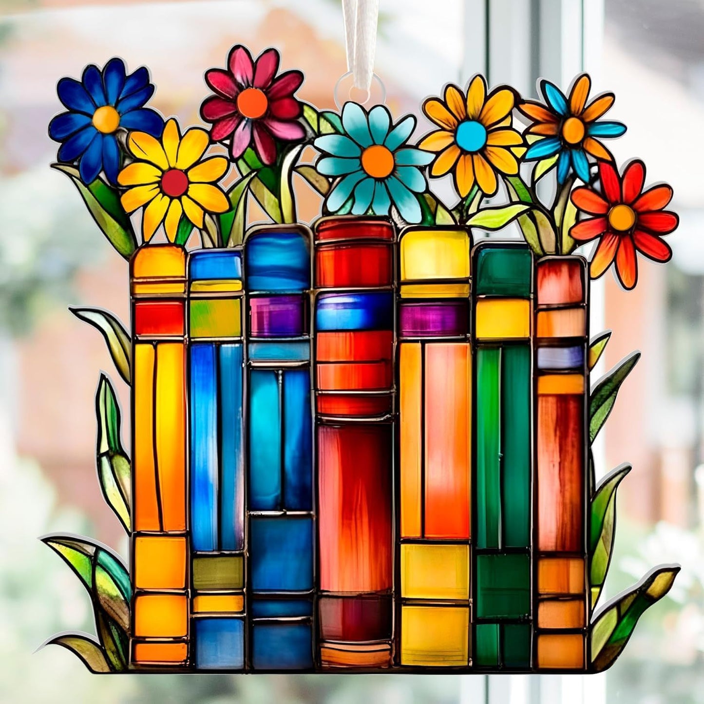 Vintage Floral Book Acrylic Hanging Ornament
