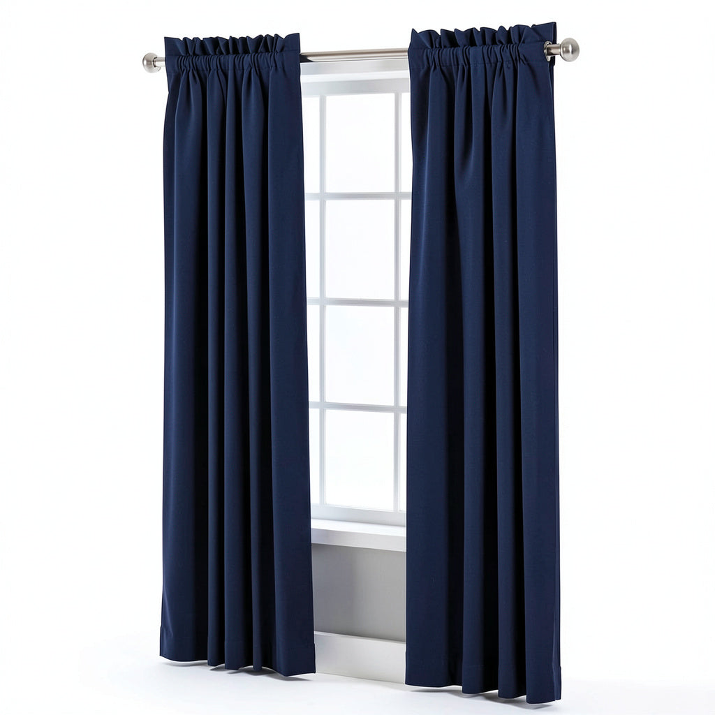 Sun Zero Bella 84 Curtain in Navy Single Panel, 54X84