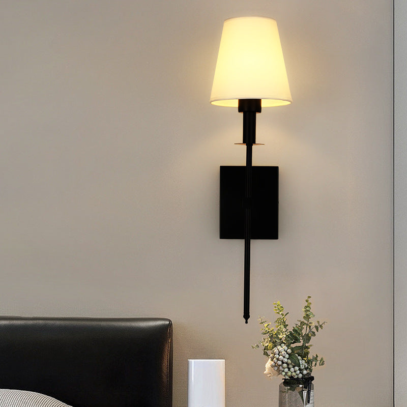 American Style Fabric Wall Lamp for Bedroom and Hotel