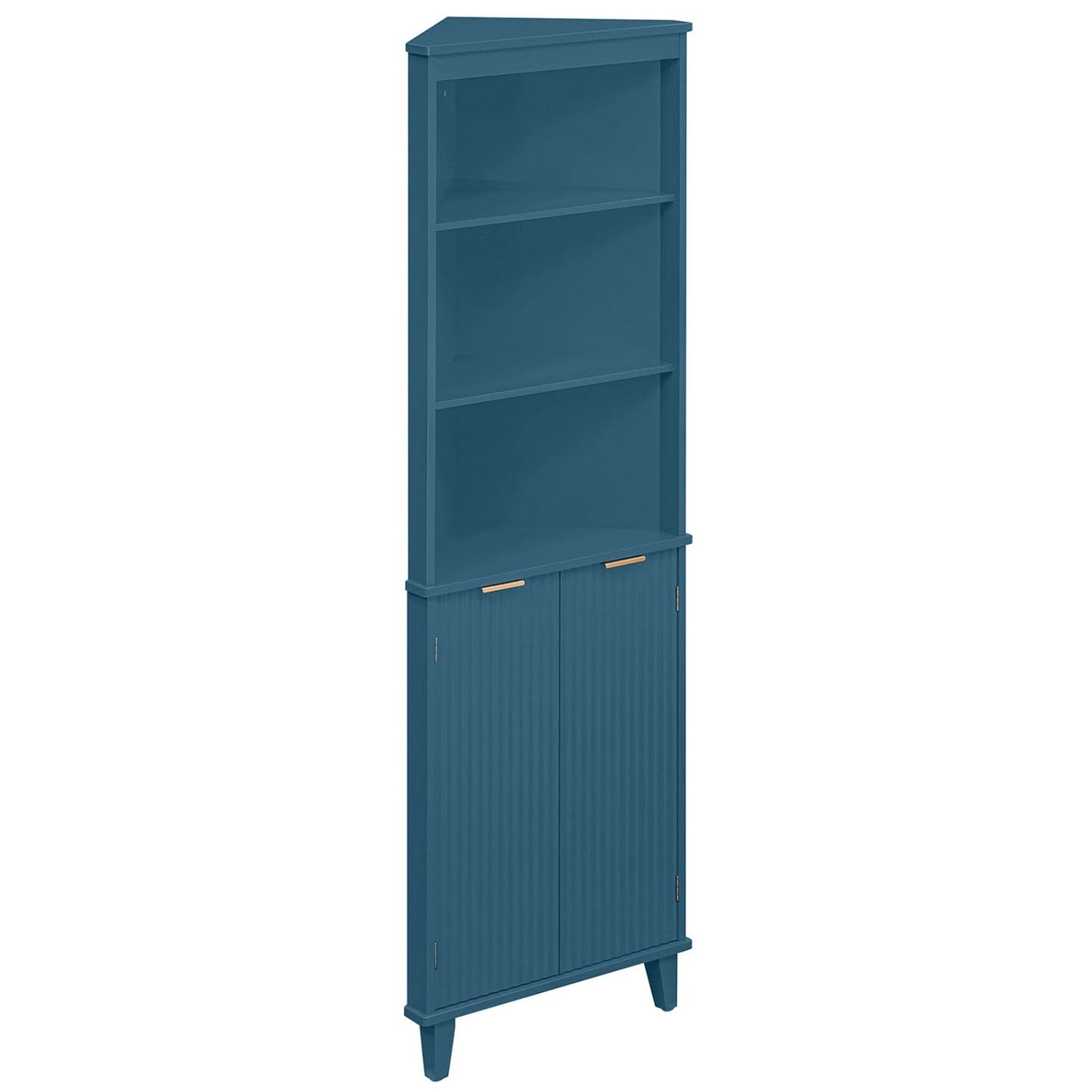 68 Inch Tall Bathroom Floor Storage Cabinet with Fluted Doors