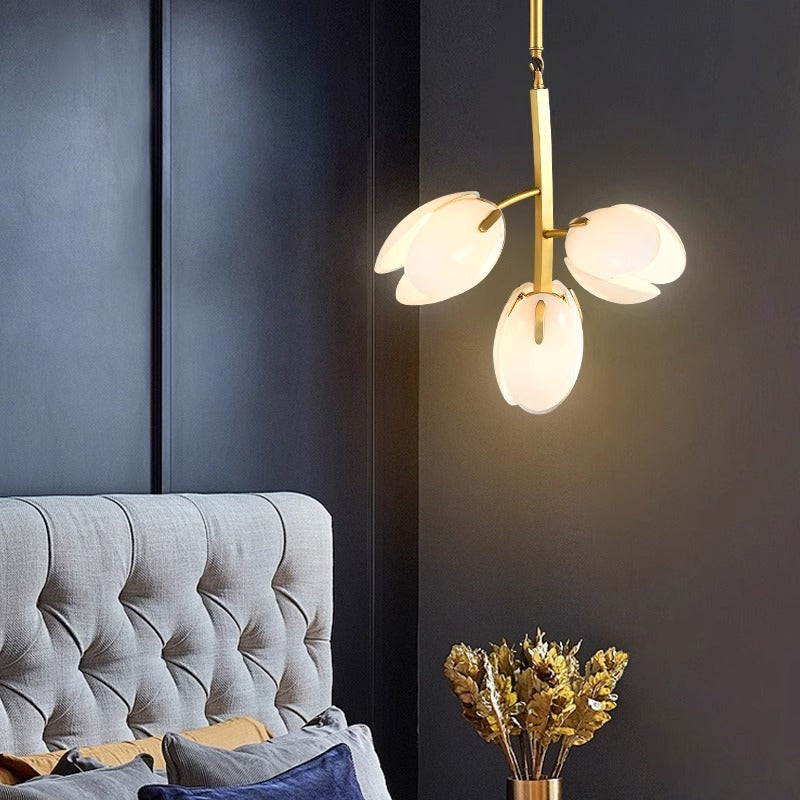 French Nordic Tulip Chandelier Light