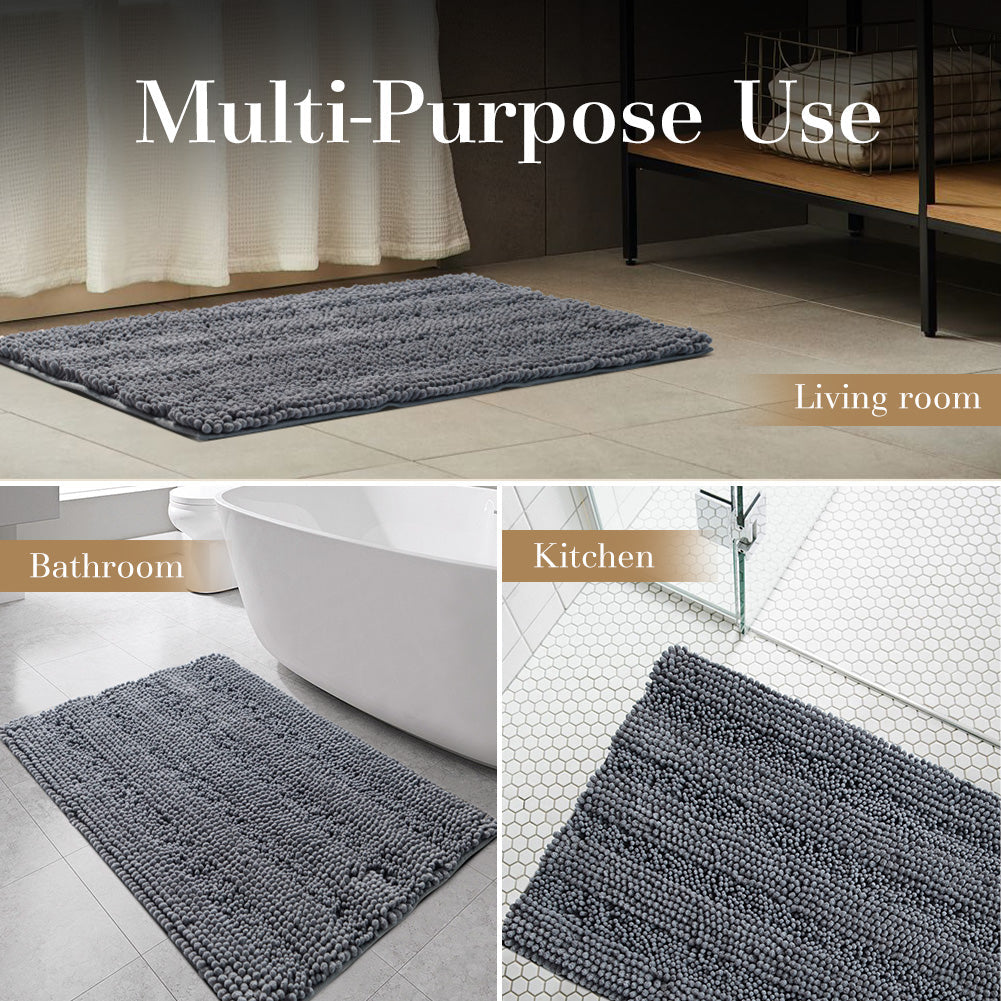 Kasentex Soft Absorbent Bath Rug - Plush Non-Slip Bathroom Mat