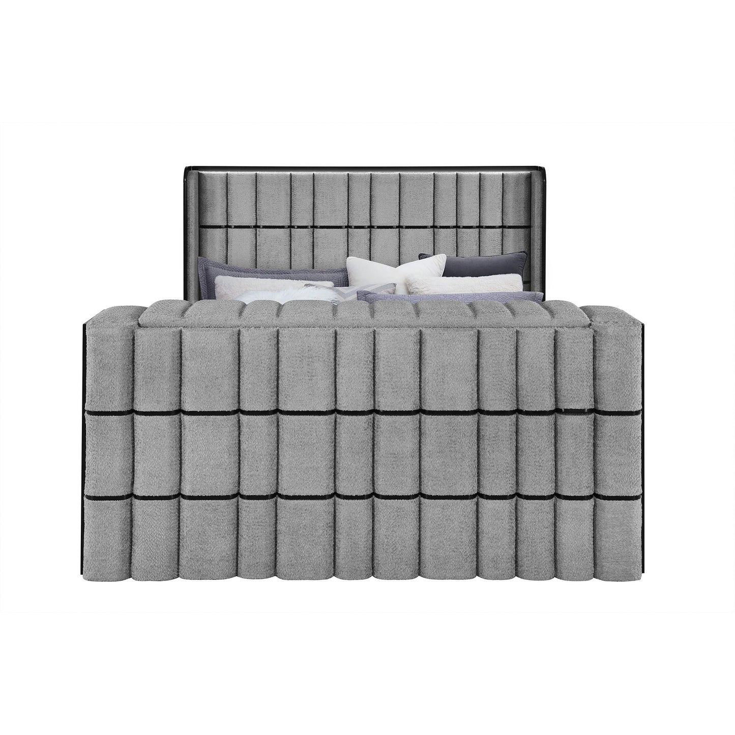 Isaiah - 5 Piece Bedroom Set With TV Lift-LED, Speakers And Fireplace